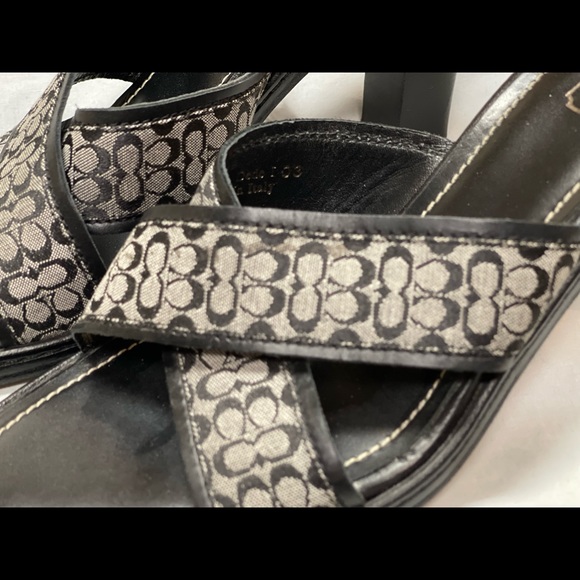 Coach Heeled Sandal Signature Black - Picture 2 of 6
